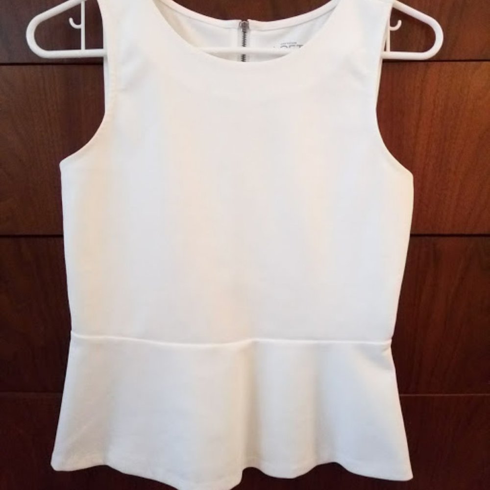 White Peplum Top